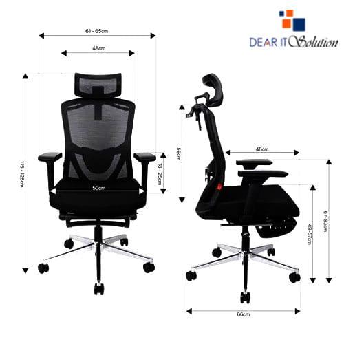 FANTECH OC-A259 Pro Premium Mesh Office Chair with Leg Rest