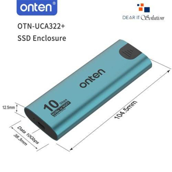 M.2 (10Gbps) NVMe/NGFF SSD Enclosure Onten