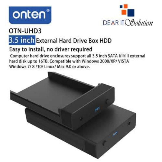 Onten OTN-UHD3 USB 3.0 to 3.5 inch SATA HDD/SSD External Hard Drive Box