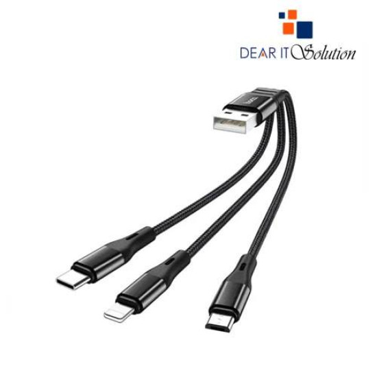 Hoco X47 Harbor 3-In-1 USB Charging Cable