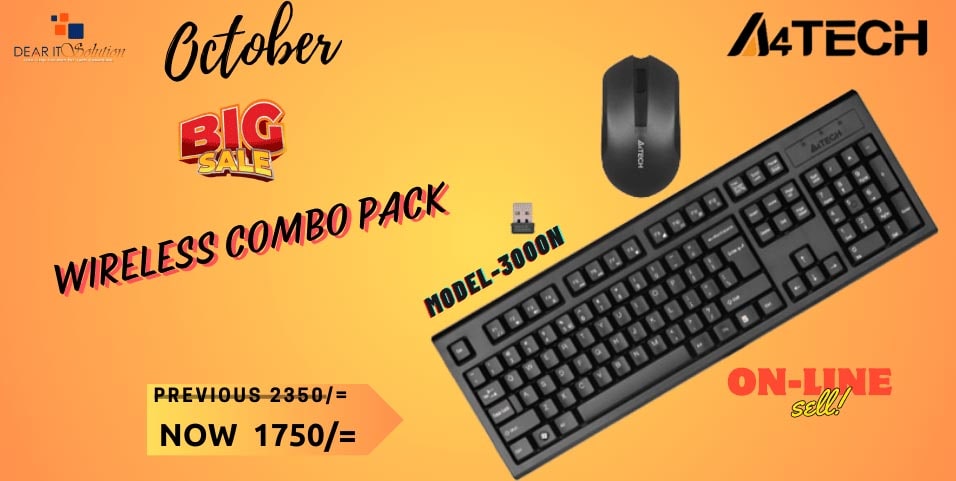 A4Tech 3000N Wireless Keyboard and Mouse Combo